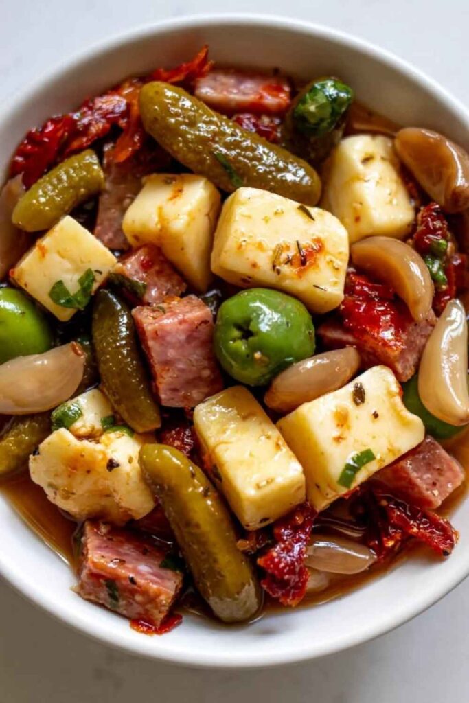 Cheese and Pickle Bites on Crackers