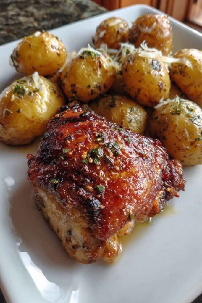 Crispy Garlic Butter Chicken Thighs