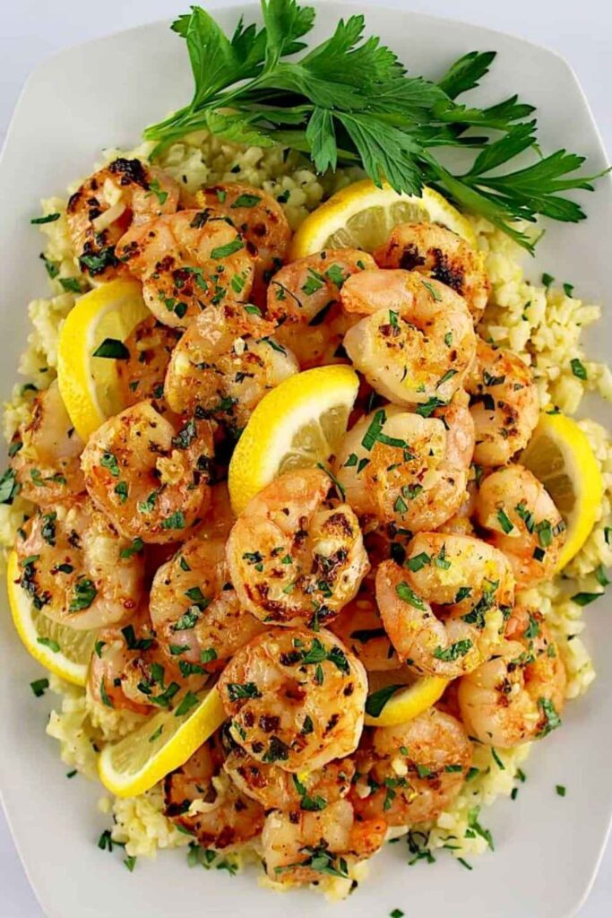 Garlic Butter Shrimp with Cauliflower Rice