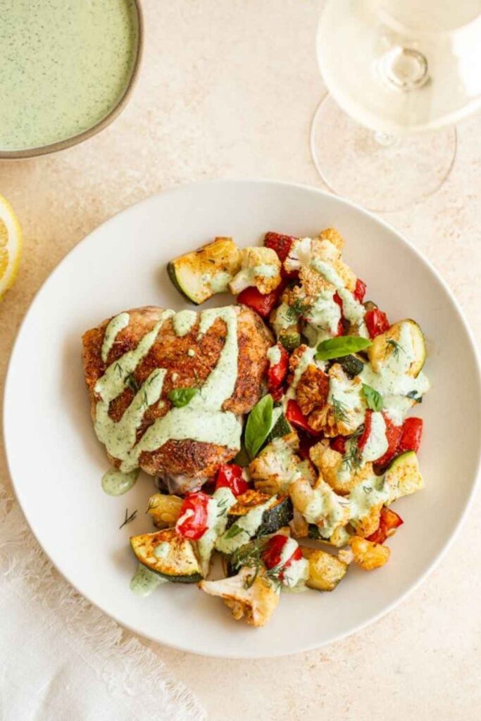 Garlic Herb Sheet Pan Chicken Thighs