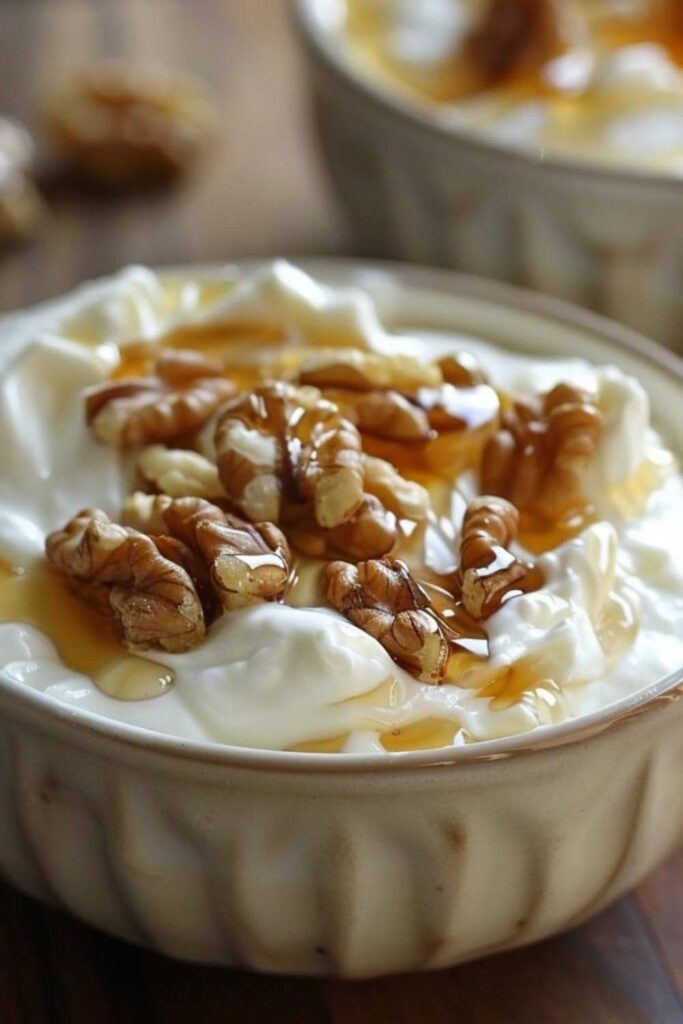 Greek Yogurt With Walnuts and a Drizzle of Raw Honey