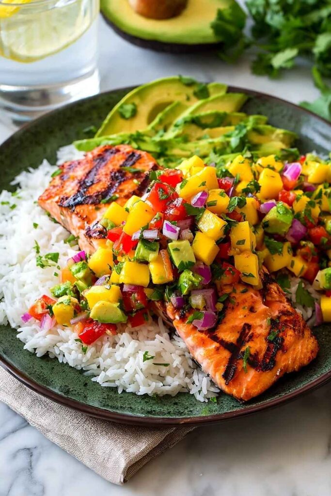 Grilled Salmon with Mango Salsa