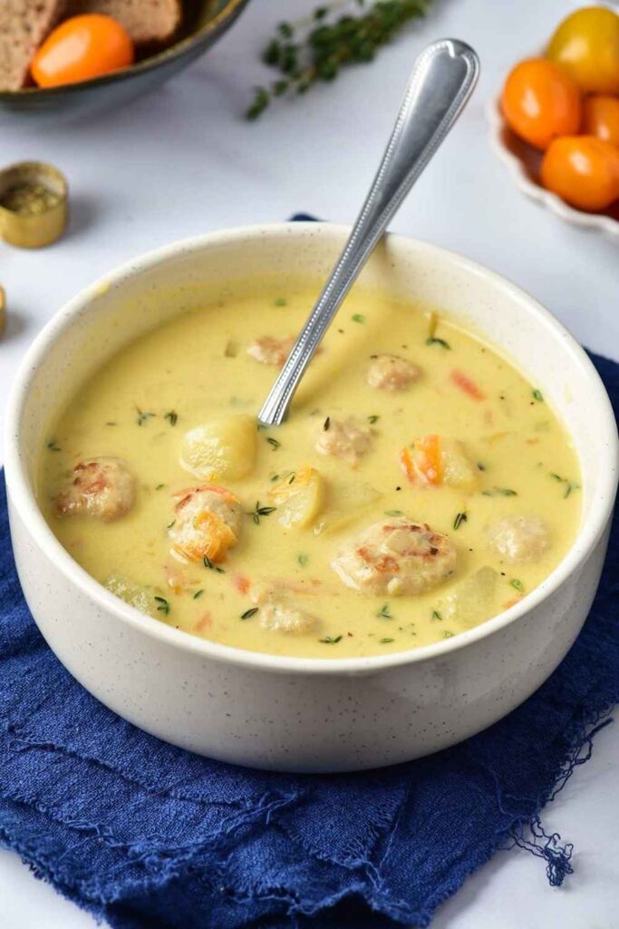 High-Protein Turkey Meatball Soup Meal Prep Gold