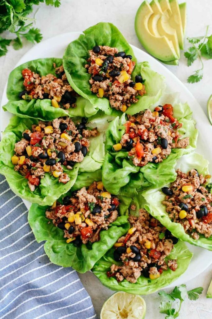 Lettuce Wrap Tacos with Ground Turkey
