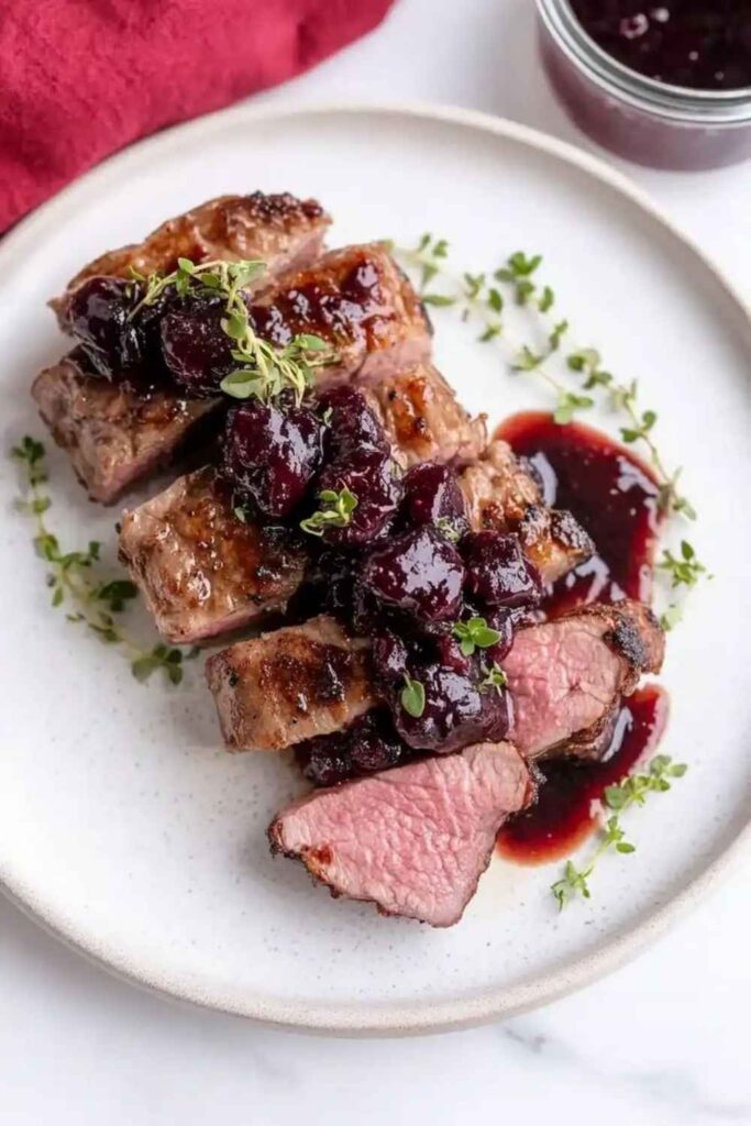 Pan-Seared Duck Breast with Cherry Reduction