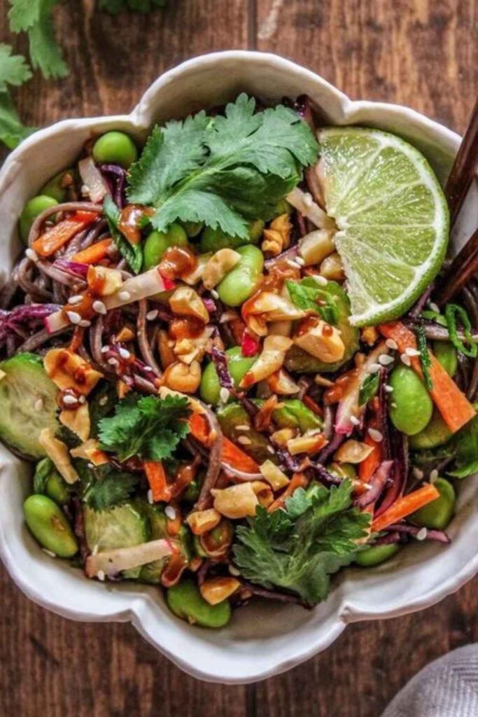 Peanut Butter Noodles with Edamame