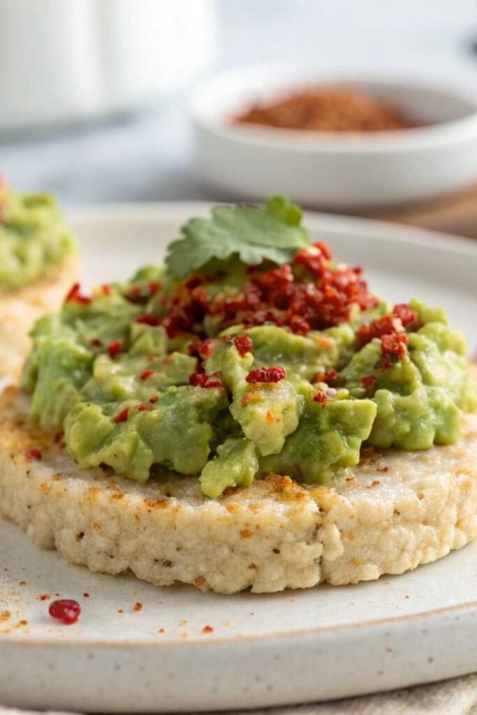 Rice Cakes With Avocado and Flaky Sea Salt