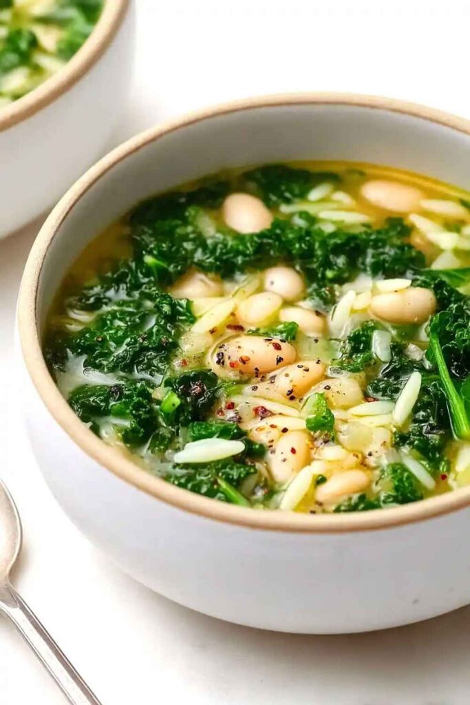 Roasted Bone Broth Soup with Kale
