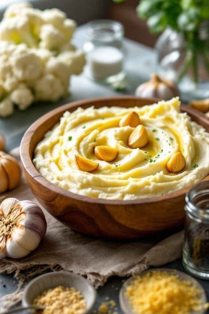 Roasted Garlic and Cauliflower Mash