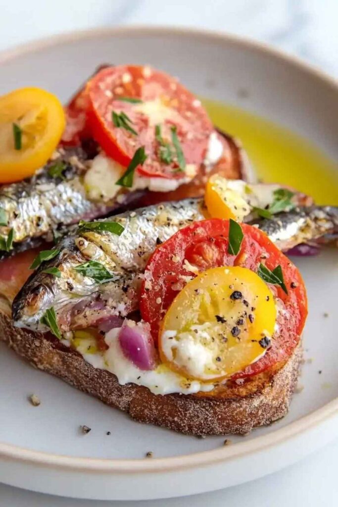 30 Easy Mediterranean Diet Recipes That Are Actually Worth Making in 2026 12 Sardine Toast with Pickled Red Onion and Lemon Aioli