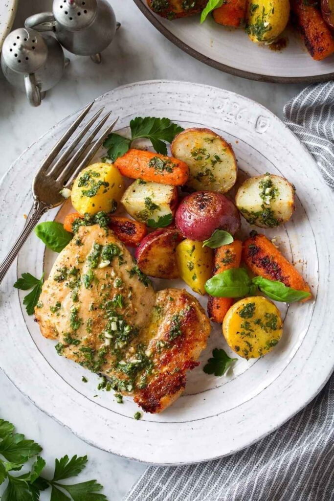 Sheet Pan Chicken Thighs With Roasted Vegetables