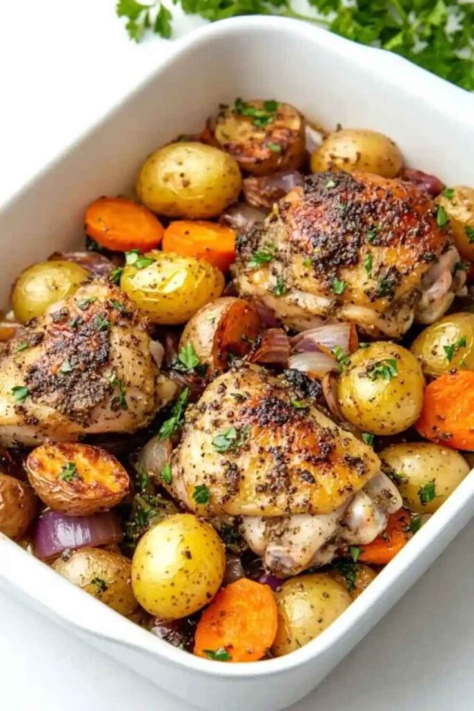 Sheet Pan Chicken Thighs with Roasted Vegetables