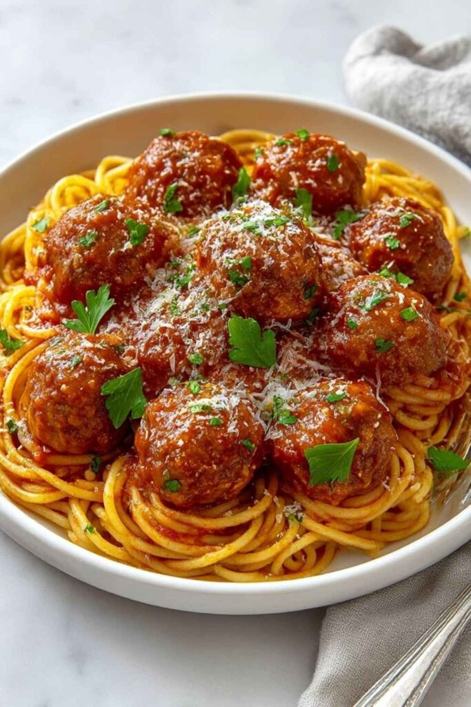 Spaghetti and Homemade Meatballs