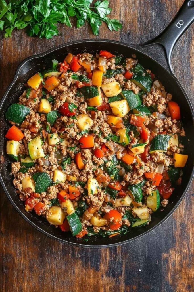 Spiced Lentil and Ground Turkey Skillet 38g Protein Per Bowl