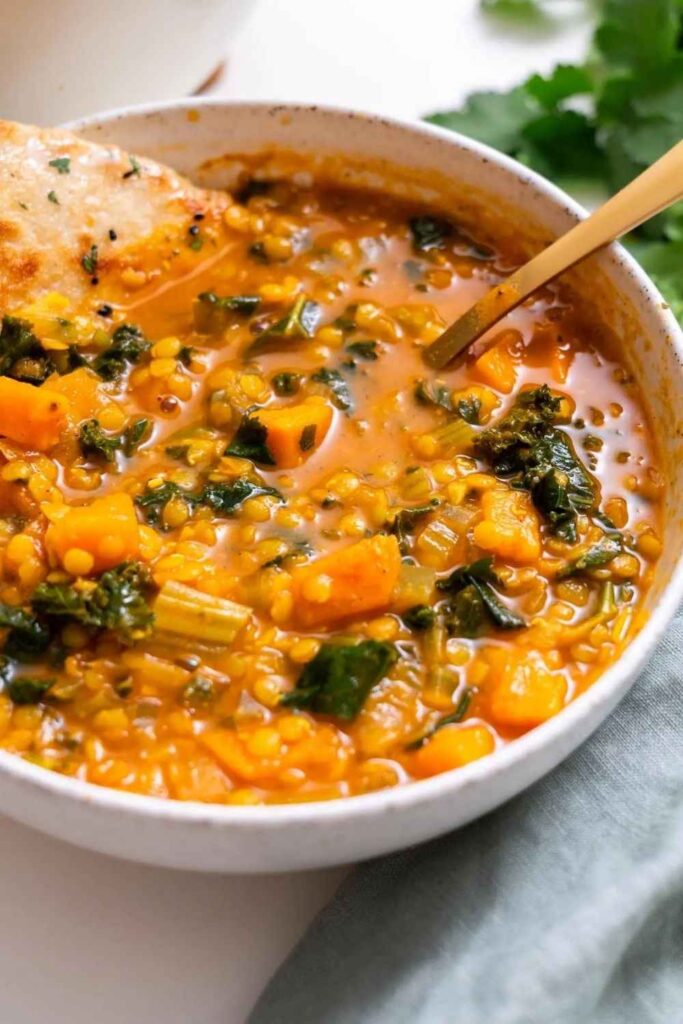 30 Easy Mediterranean Diet Recipes That Are Actually Worth Making in 2026 16 Spiced Lentil Soup with Crispy Fried Shallots