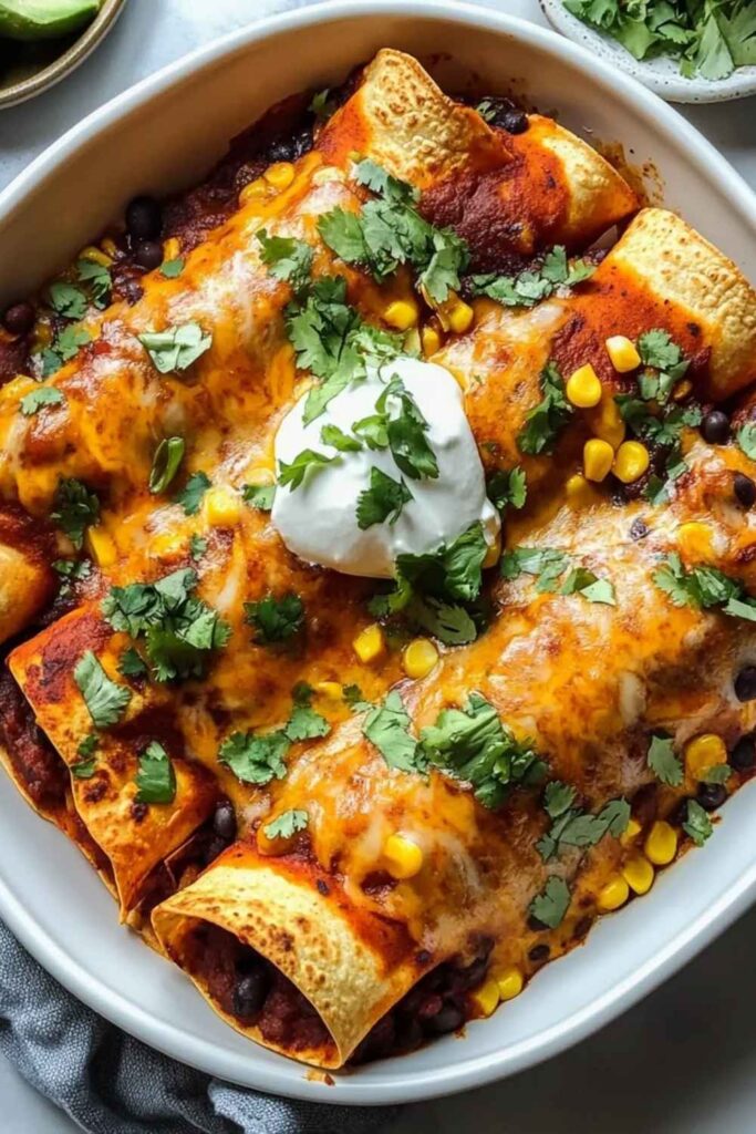 25 Easy Vegan Recipes That Actually Satisfy No Sad Salads Here 12 Sweet Potato and Black Bean Enchiladas