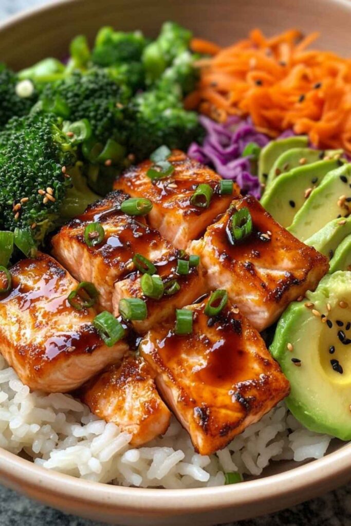 Teriyaki Salmon or Chicken Bowls