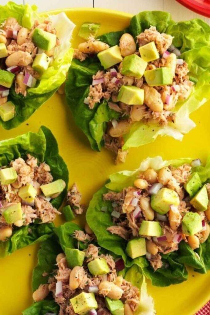 Tuna and White Bean Lettuce Wraps