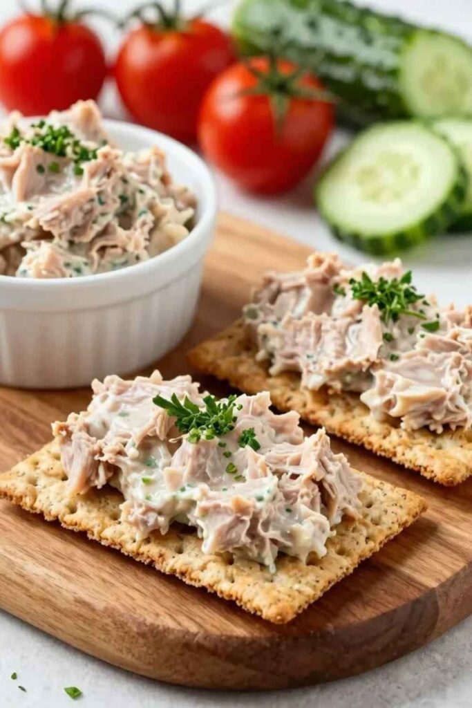 Tuna on Whole Grain Crackers