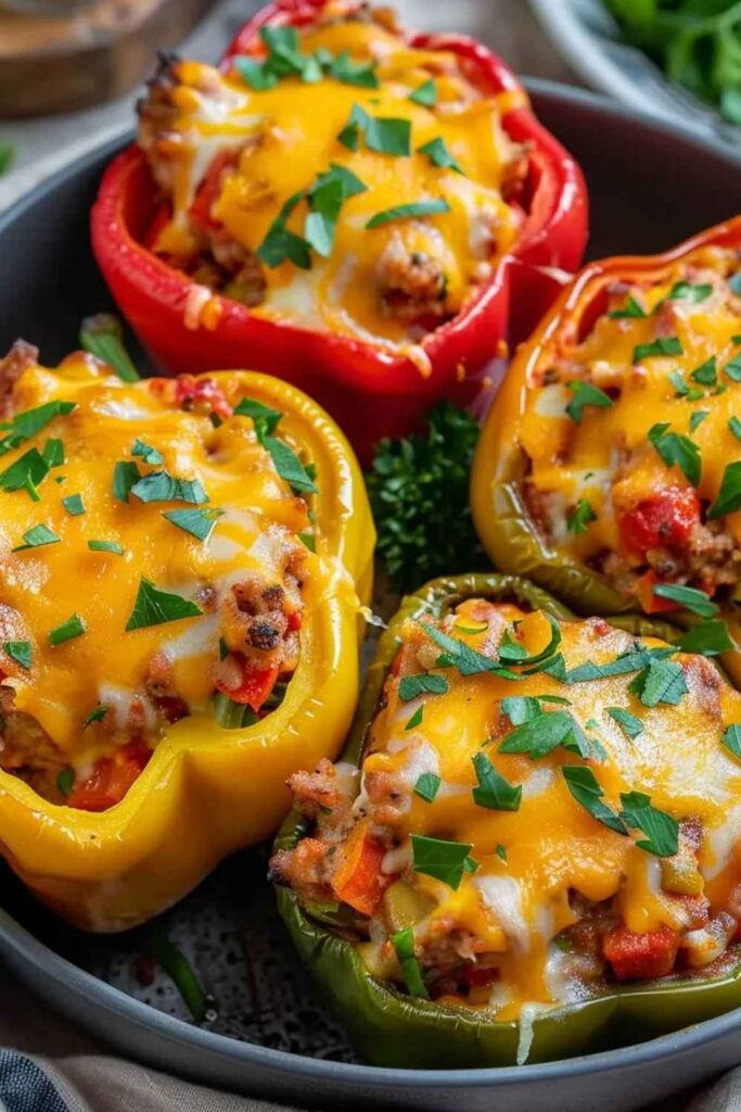 Turkey and Vegetable Stuffed Bell Peppers