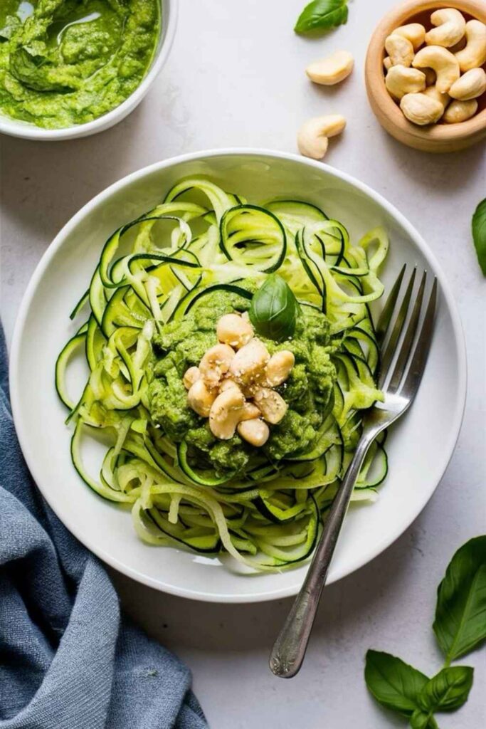 Zucchini Noodles with Avocado Pesto