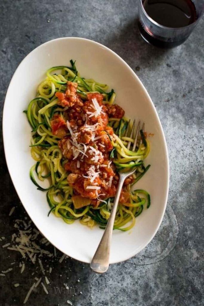 Zucchini Noodles with Meat Sauce