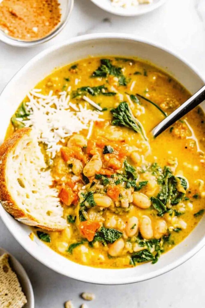 17 Easy Slow Cooker Soup Recipes That Make Themselves While You Do Everything Else 3 Tuscan White Bean Soup With Rosemary and Kale