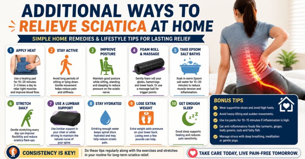 Sciatica Pain Relief in 10 Minutes: 12 Fast Exercises and Stretches That Actually Work 2 Additional Ways to Relieve Sciatica at Home
