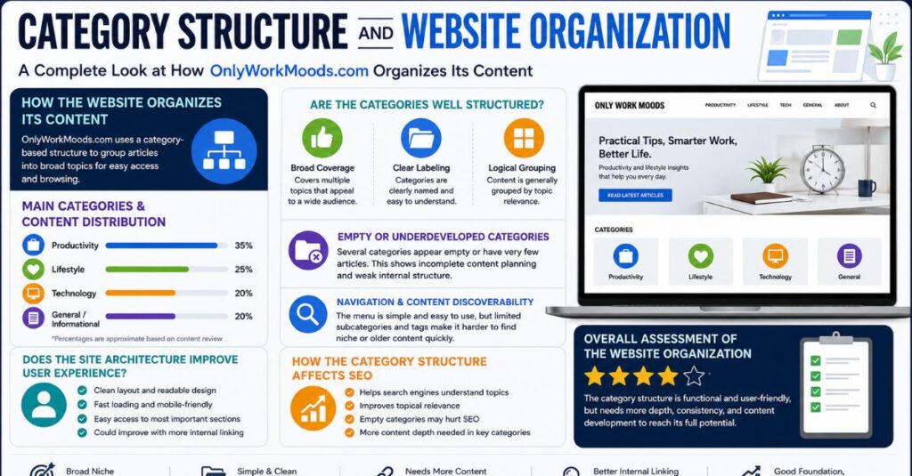 Ultimate Only Work Moods.com Review (2026): Is It Worth Your Time? 2 Category Structure and Website Organization
