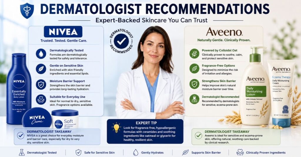 66 I Have Sensitive Skin. How Gentle Are Nivea's Creams Compared to Aveeno? 3 Dermatologist Recommendations