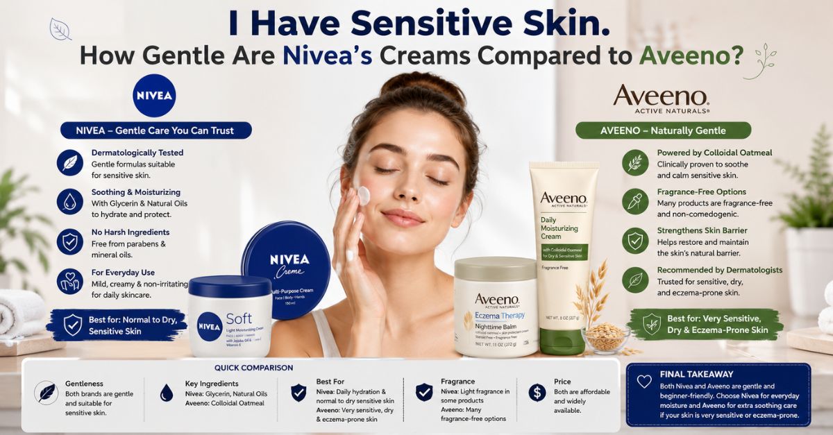 I Have Sensitive Skin. How Gentle Are Nivea's Creams Compared to Aveeno?