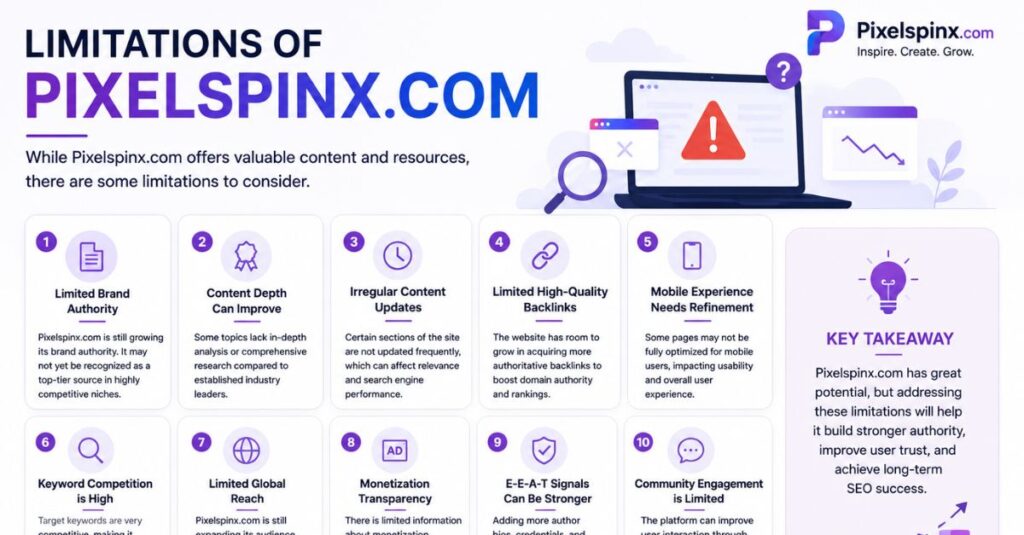 Pixelspinx.com: Complete 2026 Guide to Features, Content, Safety & User Experience 3 Limitations of Pixelspinx.com