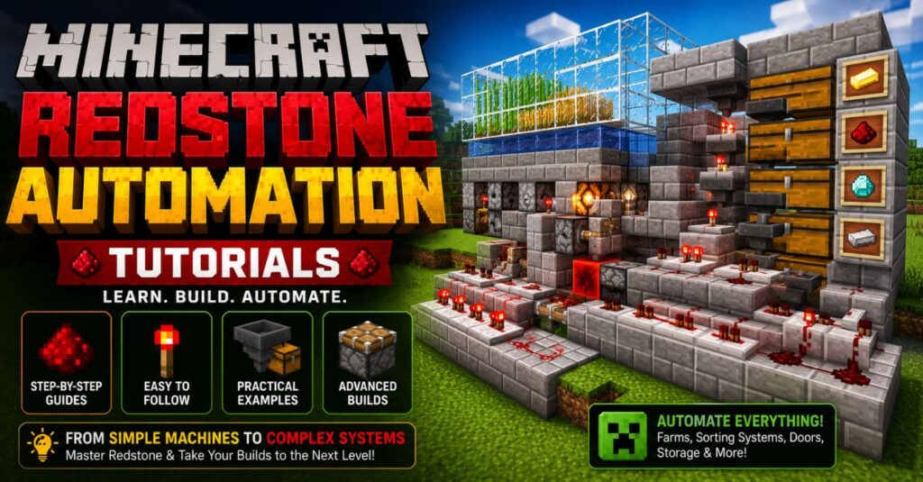 Playing Games Blog Play Battle Square: The Ultimate Guide to Gaming Tips, Minecraft, and Performance (2026) 2 Minecraft Redstone Automation Tutorials