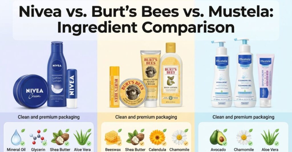 I'm Pregnant. Are Nivea Products Safe Compared to Burt's Bees or Mustela? (2026 Guide) 2 Nivea vs. Burt's Bees vs. Mustela: Ingredient Comparison
